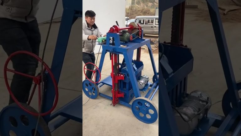 Small mobile brick machine makes three-hole bricks