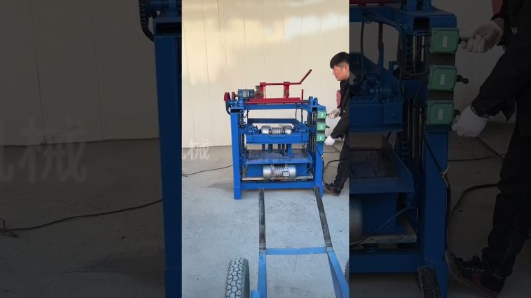 Mobile brick making machine produces 15 hollow bricks